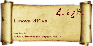 Lunova Éva névjegykártya